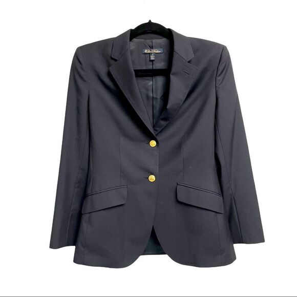 BROOKS BROTHERS Ing Loro Piana & C Wool Navy Blue Button Front Blazer 8P - Picture 1 of 7